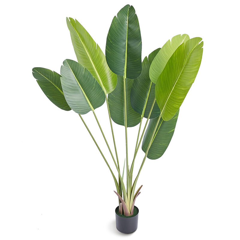 VEVOR 5 FT Artificial Birds Of Paradise Tree Green Faux Lifelike Fake Plant image number 0