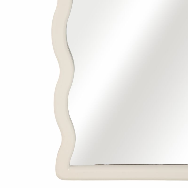 31x59" Wavy Leaner Mirror, White image number 3