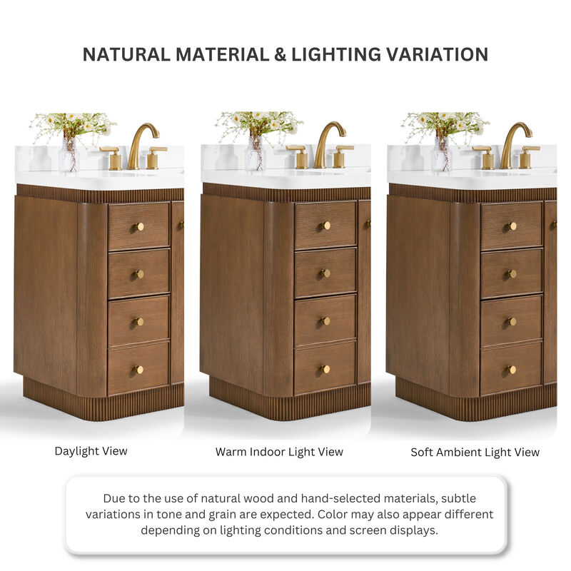 Aston 72 inch Bath Vanity Set in Chestnut Oak Finish with Alpine White Quartz Top image number 7