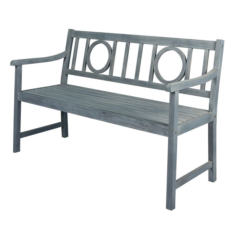 Apollo Circle Back Acacia Wood Outdoor Garden Patio Bench