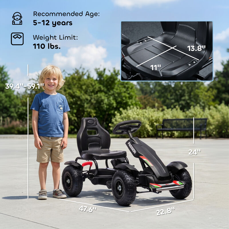 BreeBe Kids Ride On Pedal Go Kart with Sharp Steering image number 2