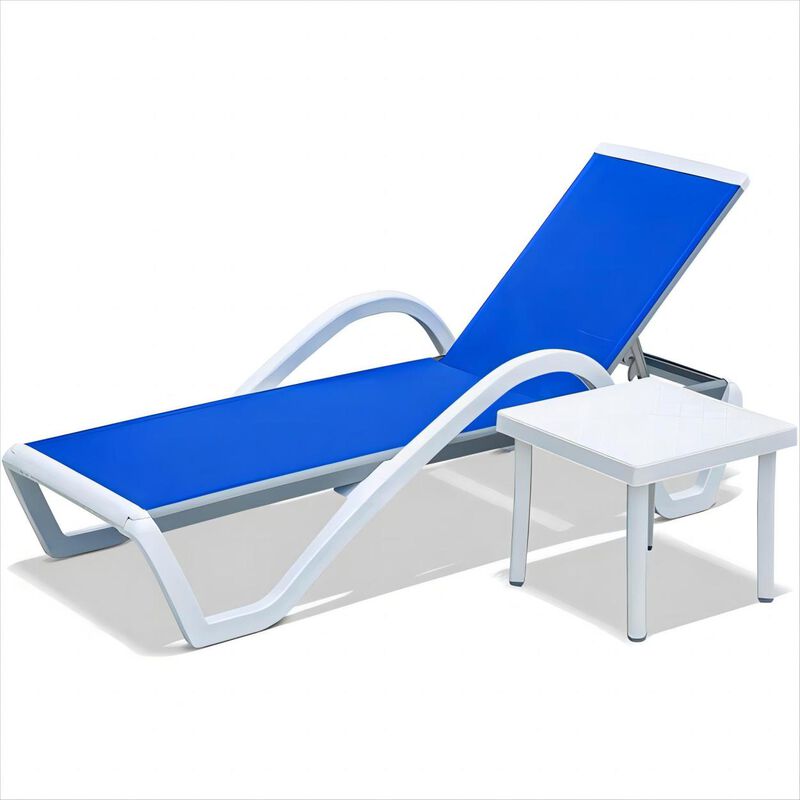 Streamdale Adjustable Aluminum Pool Lounge Set, Blue