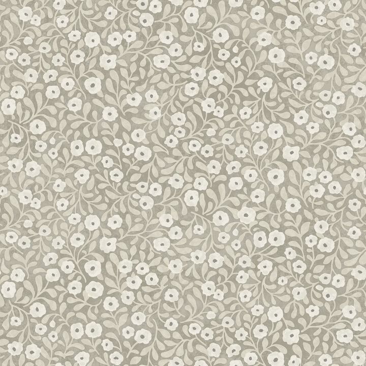 Poppy Trail Grey Floral Wallpaper (Set of 2)