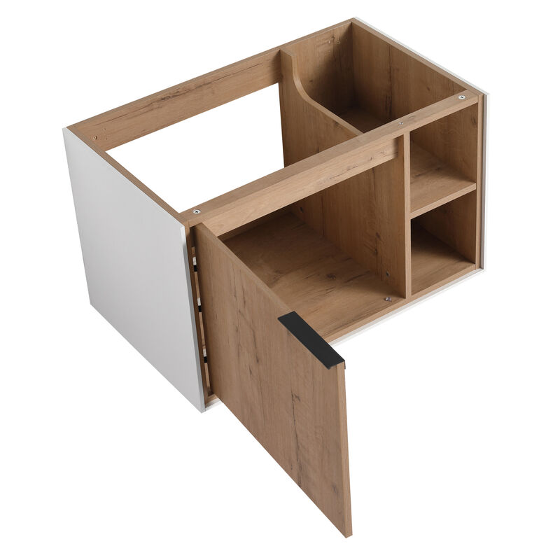 ELEMENT ACE 30-Inch Floating Wall-Mounted Bathroom Vanity with Soft-Close Door and Open Storage image number 6