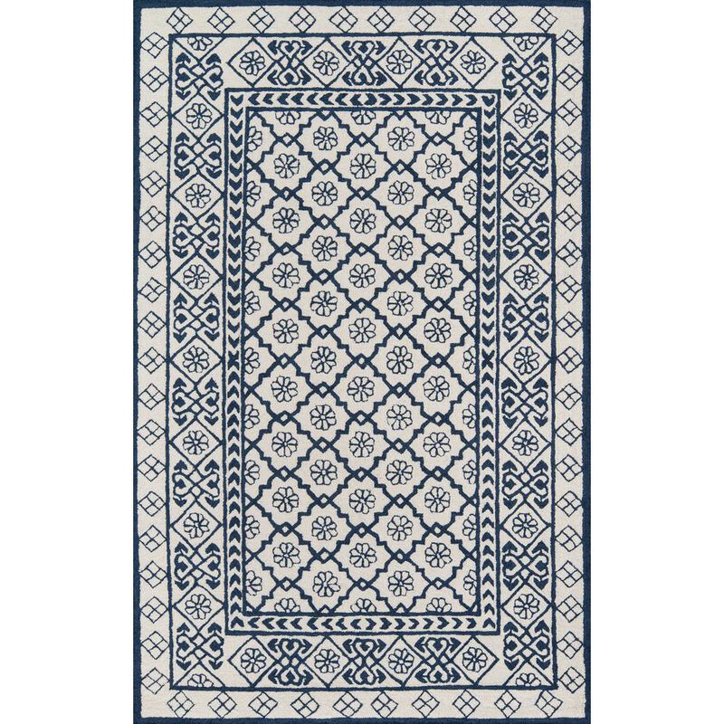 Momeni Contemporary Runner Area Rug, Blue,  Runner