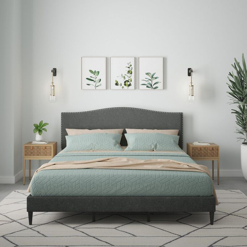 Rize Home Leighford King Platform Bed Gray (Dark) image number 4