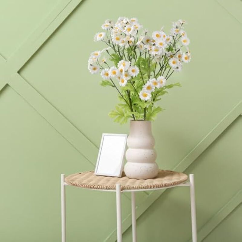 4 Piece White Artificial Daisy Flowers Wedding Centerpiece Decor image number 3