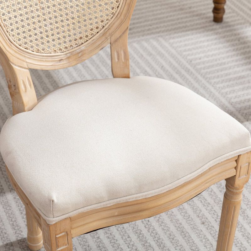 Streamdale Antique Rattan Back Dining Chairs, Set of 2 image number 8
