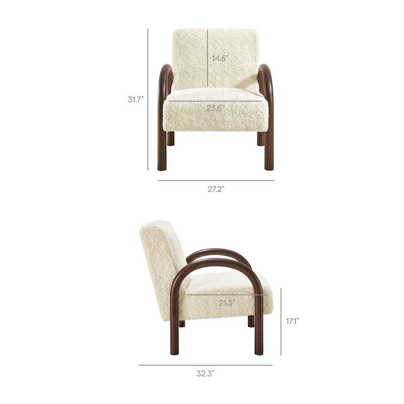 Lunet Faux Shearling Accent Armchair image number 1