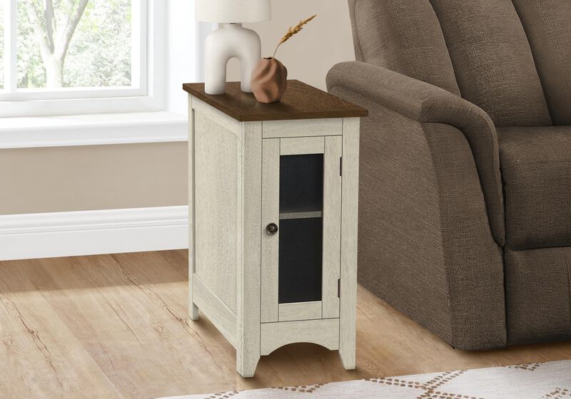 Monarch Specialties 3966, End, Side, Narrow, Nightstand, Bedroom, Lamp, Storage, White Accent Table 24" H Antique Espresso Veneer, 11.75" L x 21.75" W x 24.25" H image number 1