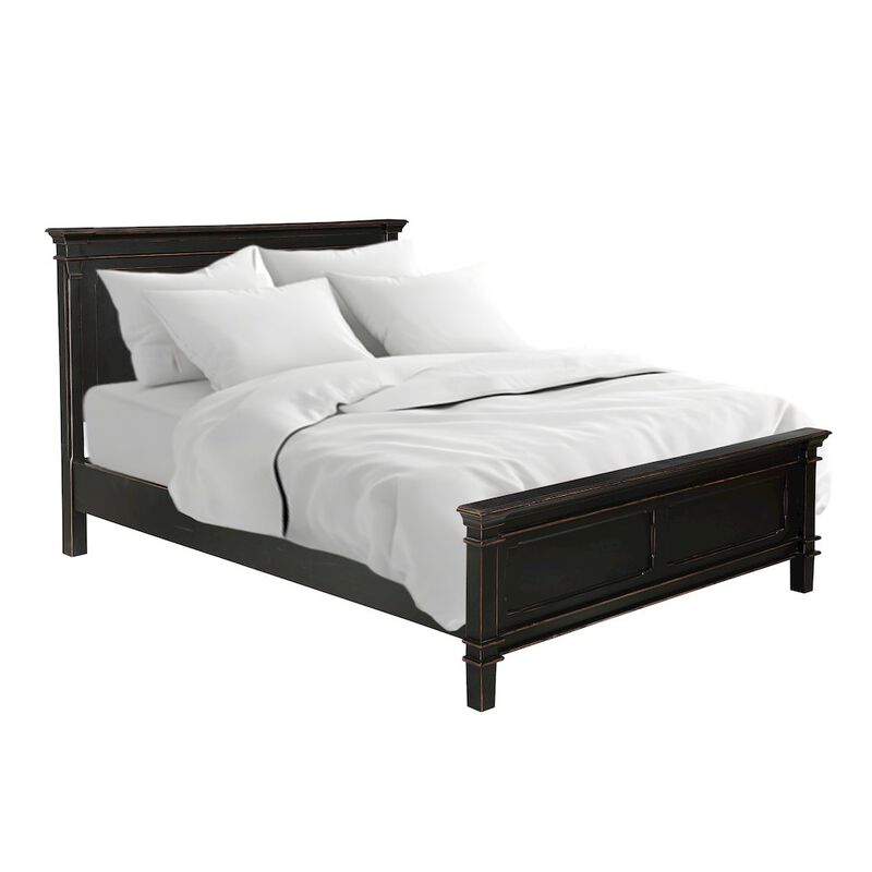 World Interiors Trento Queen Bed in Distressed Black image number 1
