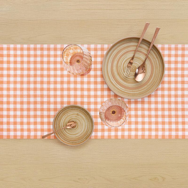 Linen Table Runner - Gingham Check image number 2