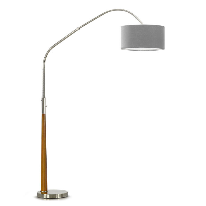 HOMEGLAM Century 81" Solid Wood Arched Floor Lamp with Dimmable LED Bulb.