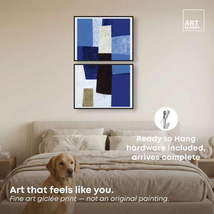 Cerulean Columns Abstract Canvas Print by Art Remedy