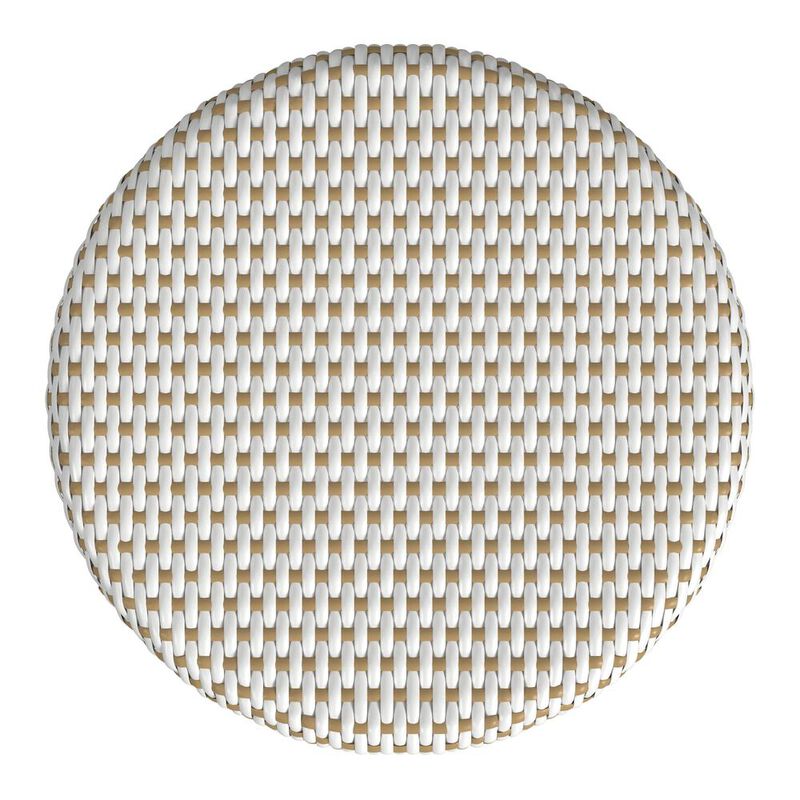 Butler Specialty Tobias Rattan Round 18 Stool, White And Tan Dot