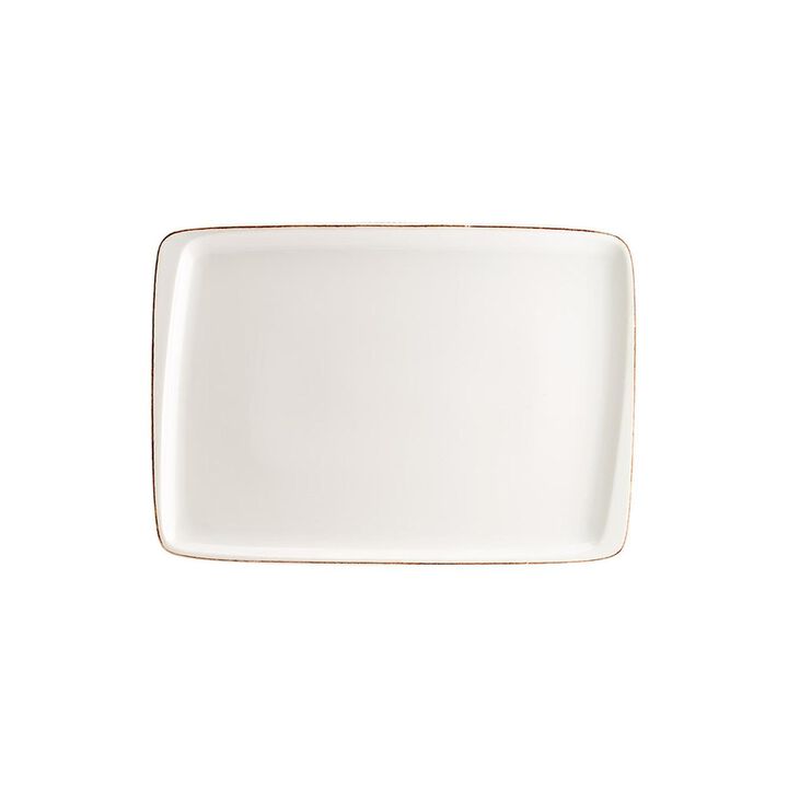 Retro 9" x 6" Rectangular Decorated Porcelain Plate (Set of 2)