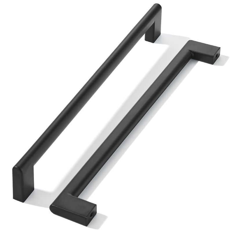 khtumeware 8 Inch Hole Center 6 Pack Matte Black Cabinet Pulls Heavy Duty Solid Kitchen Drawer Handle, Hardware for Bathroom, Dr