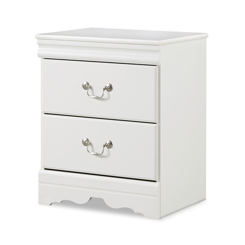 Roso Wide Dresser, Classic White, 25 Inch, 2 Drawers, Pewter Handles