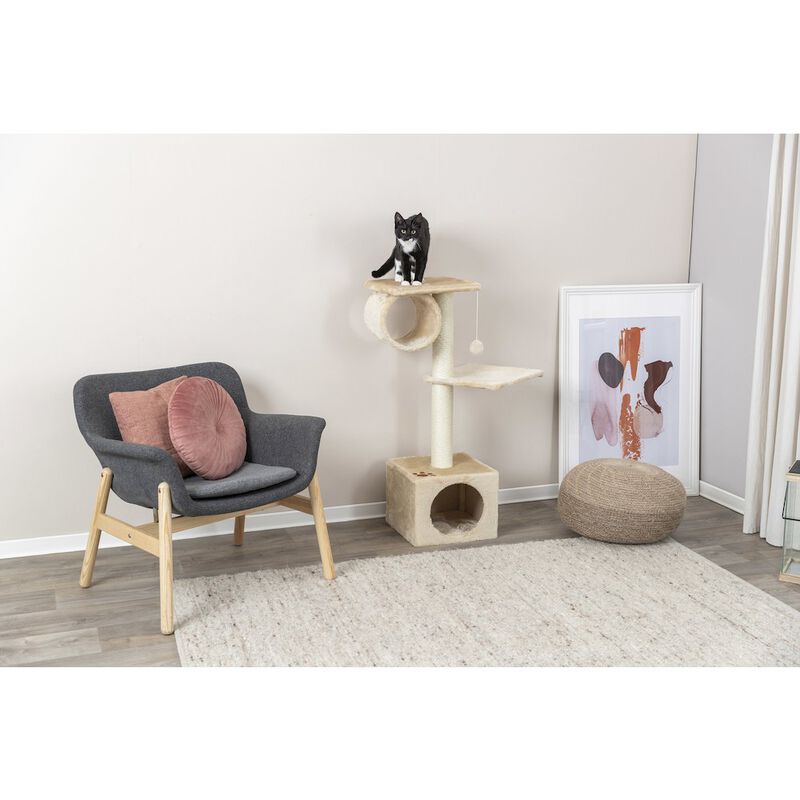 TRIXIE San Fernando Plush & Sisal 3-Level Cat Tree, Scratching Posts & Condo image number 6