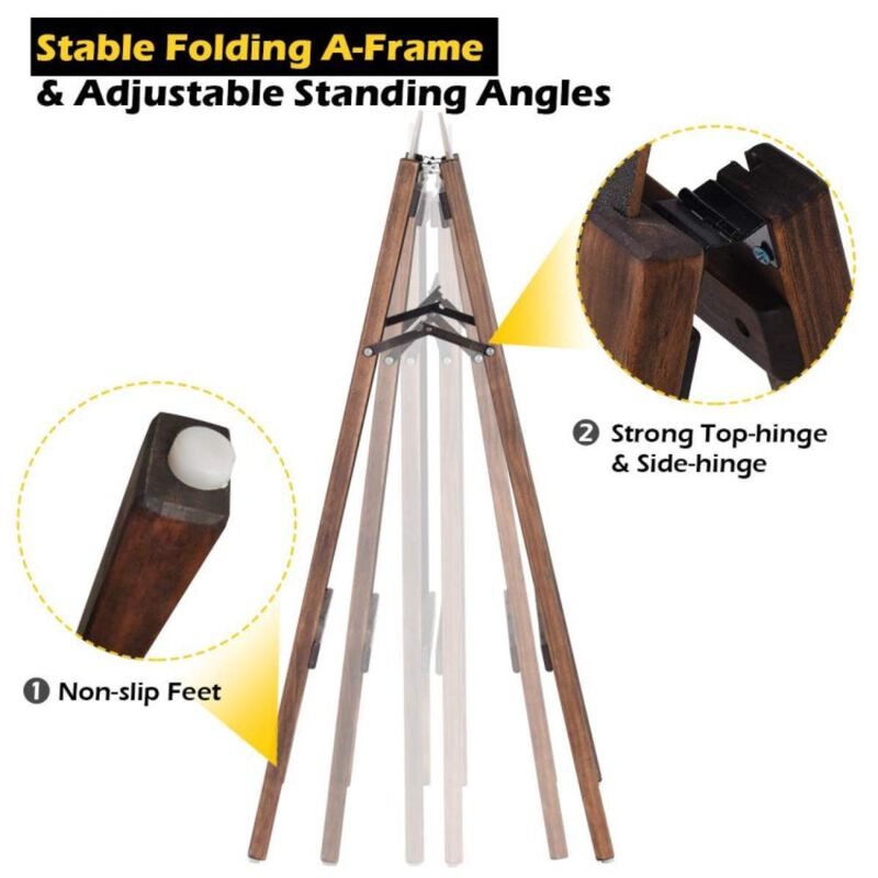 Hivvago 40 Inch Wood A-Frame Sidewalk Wedding Signage Chalkboard