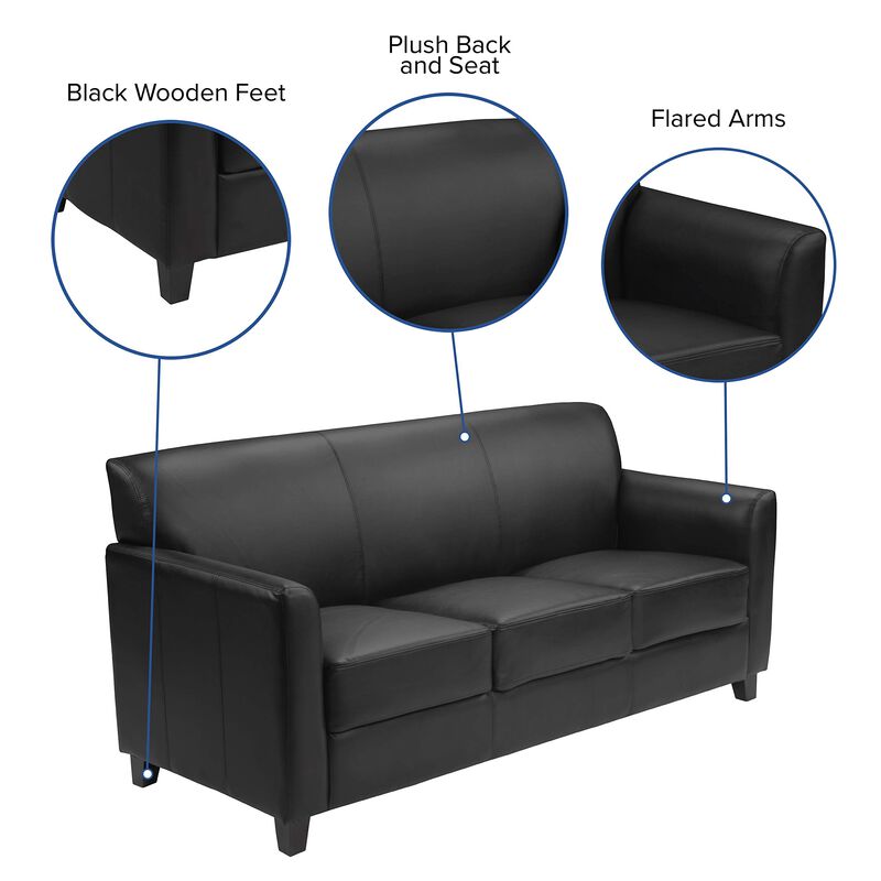 Flash Furniture HERCULES Diplomat Series Black LeatherSoft Sofa image number 2