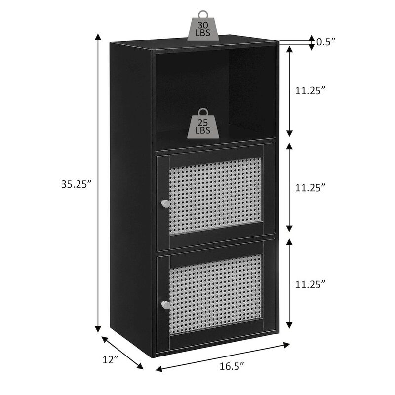 Convenience Concepts Xtra Storage Boho Weave 2 Door Cabinet with Shelf