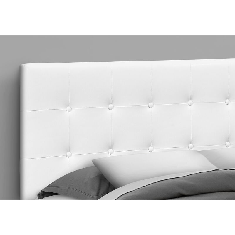 Monarch Specialties I 6002Q Bed, Headboard Only, Queen Size, Bedroom, Upholstered, Pu Leather Look, White, Transitional