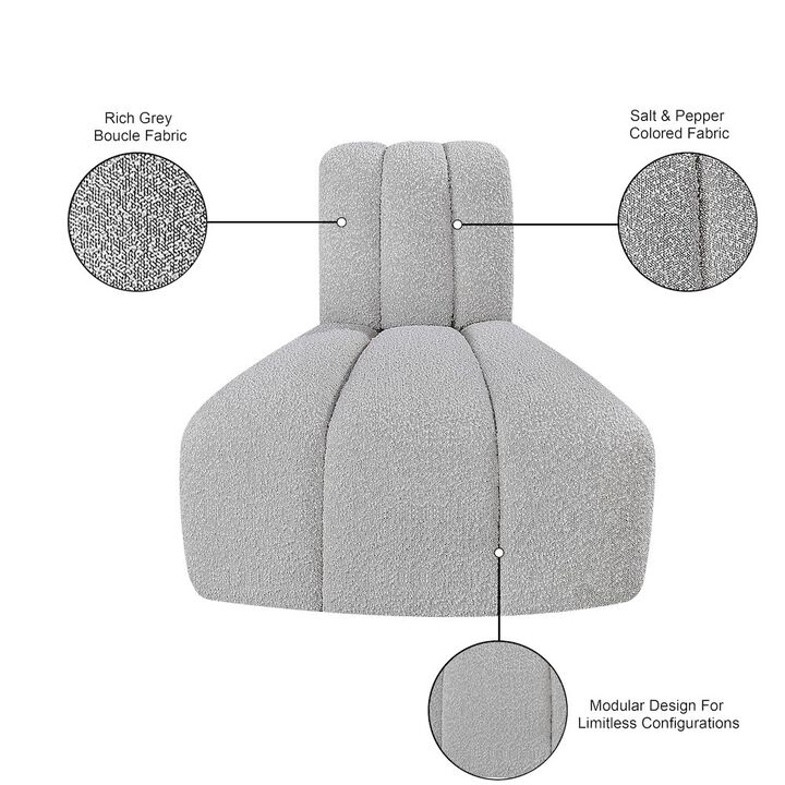 Meridian Furniture Arc Black Boucle Fabric Reverse Corner