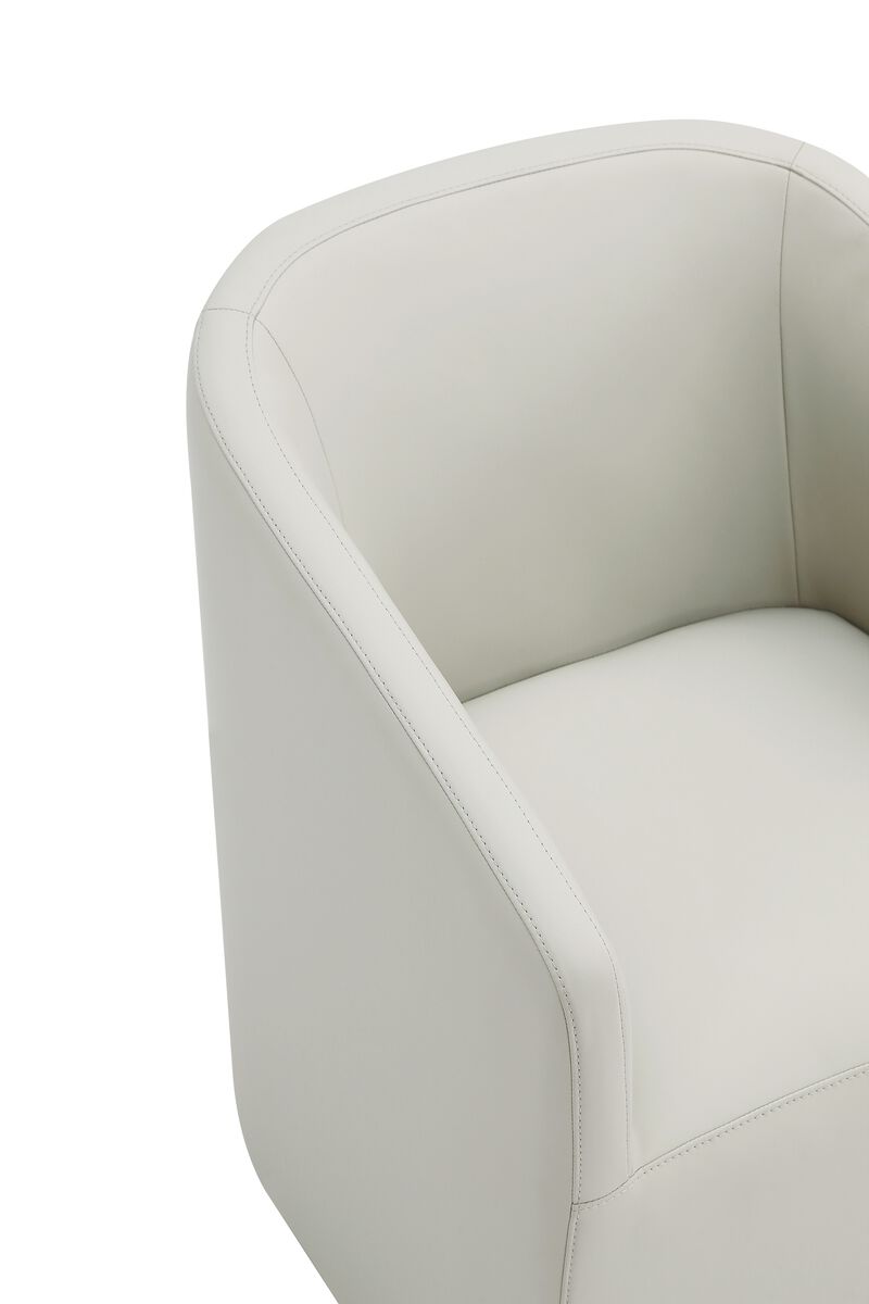 Anna Round Dining Arm Chair in Light Gray