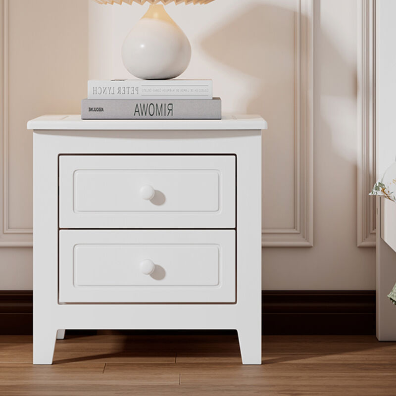 Mid-Century Retro 2-Drawer Nightstand Bedside Table image number 7