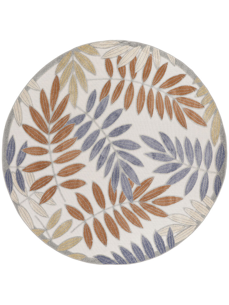 Aloha ALH18 Blue/Mocha 7'10" x Round Rug
