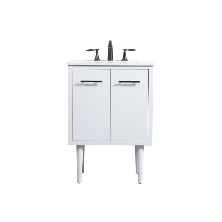 Elegant Kitchen and Bath 24 inch Single bathroom vanity in white
