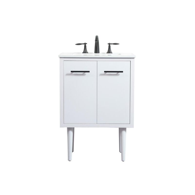 Elegant Kitchen and Bath 24 inch Single bathroom vanity in white