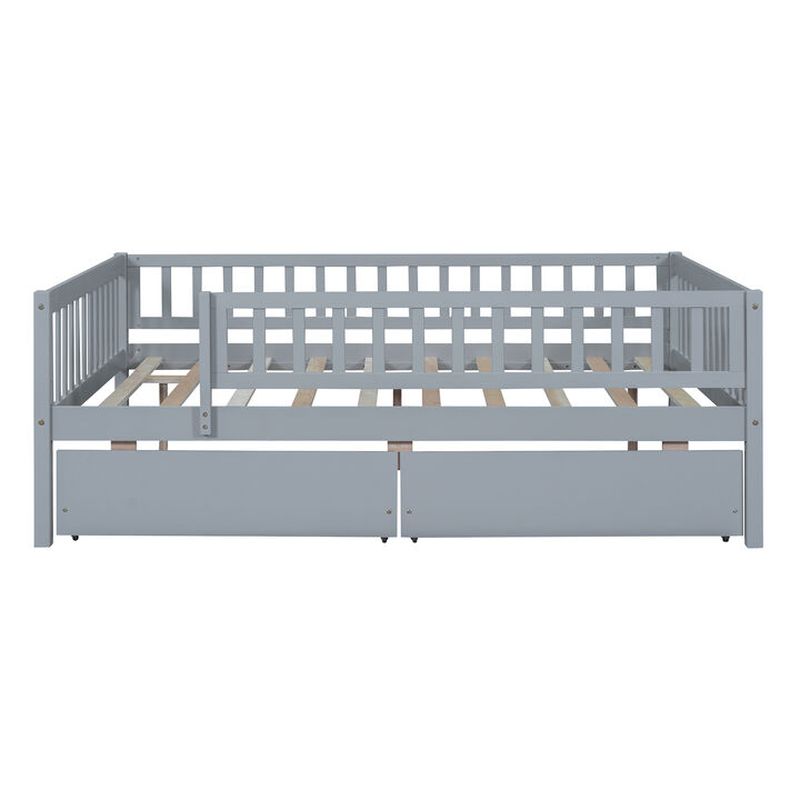 Whisen Multi-functional Design Wood Daybed with Two Drawers