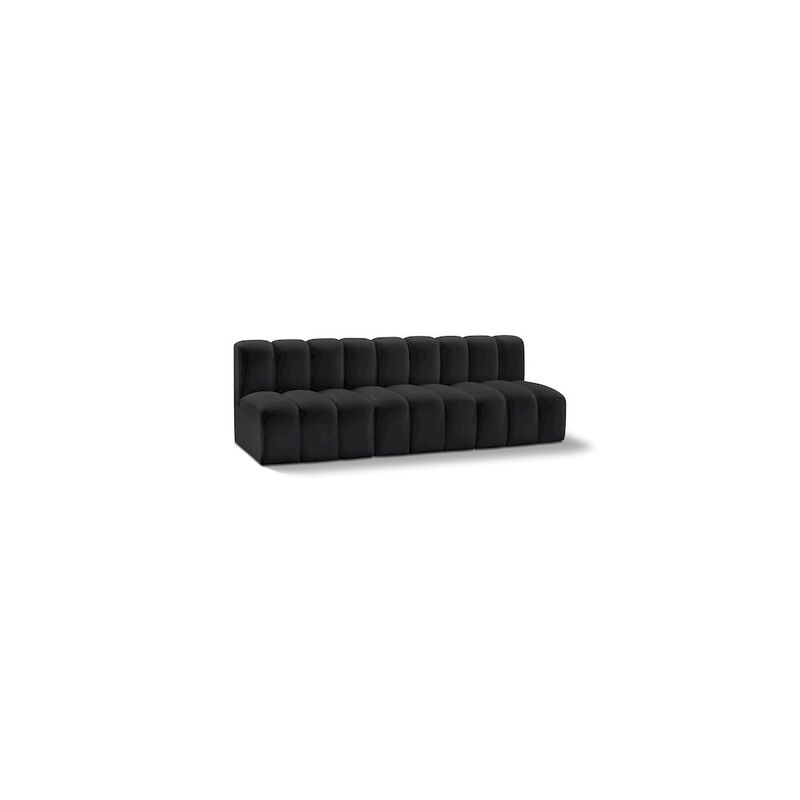 Meridian Furniture Arc Black Vegan Leather Modular Sofa