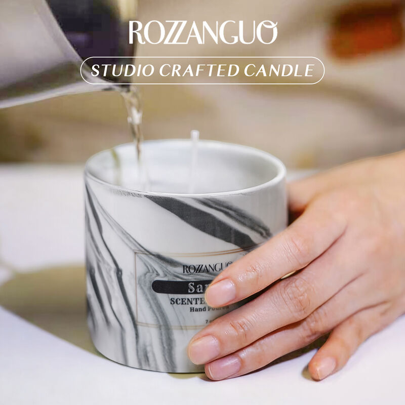 Soy and Coconut Wax Blend Single Wick Hand Poured Ceramic Jar Candle