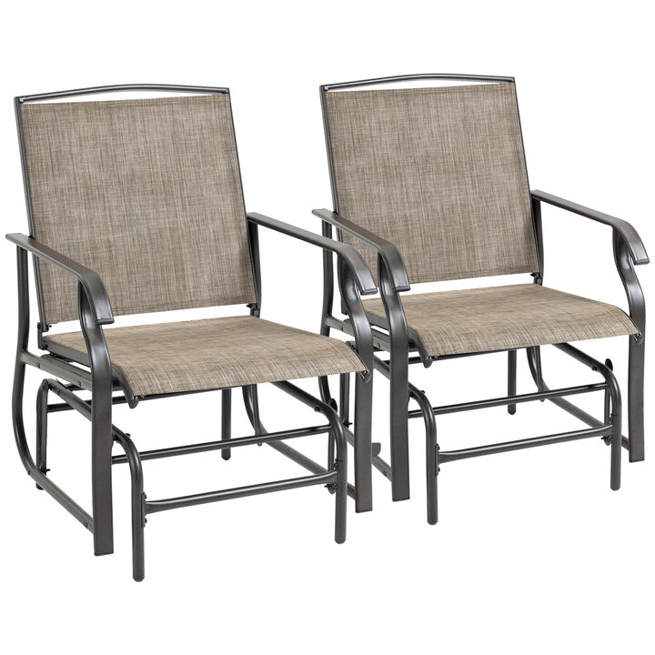 Hivvago 2 Piece Patio Rocking Chair Glider Set with Breathable Mesh