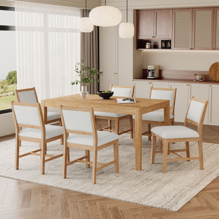 Merax 7-Piece Retro Dining Table Set for 6