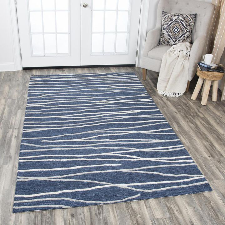 Hand Tufted Cut & Loop Pile Wool Rug, 8' x 10'