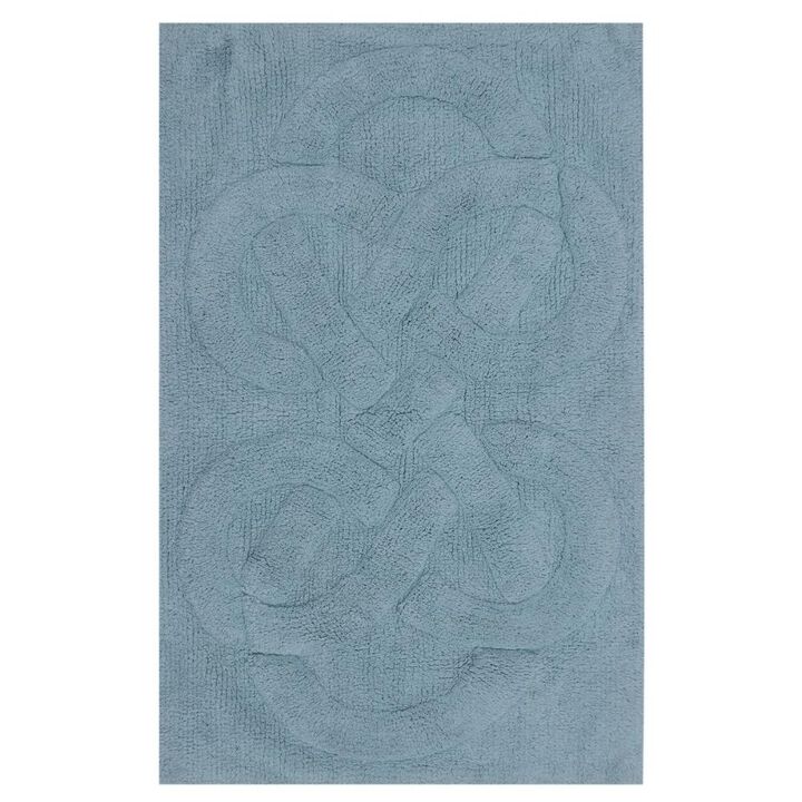 Knightsbridge Tuft Twisted 220 GSF Non Skid Back Bath Rug 17 x 24 - Light Blue