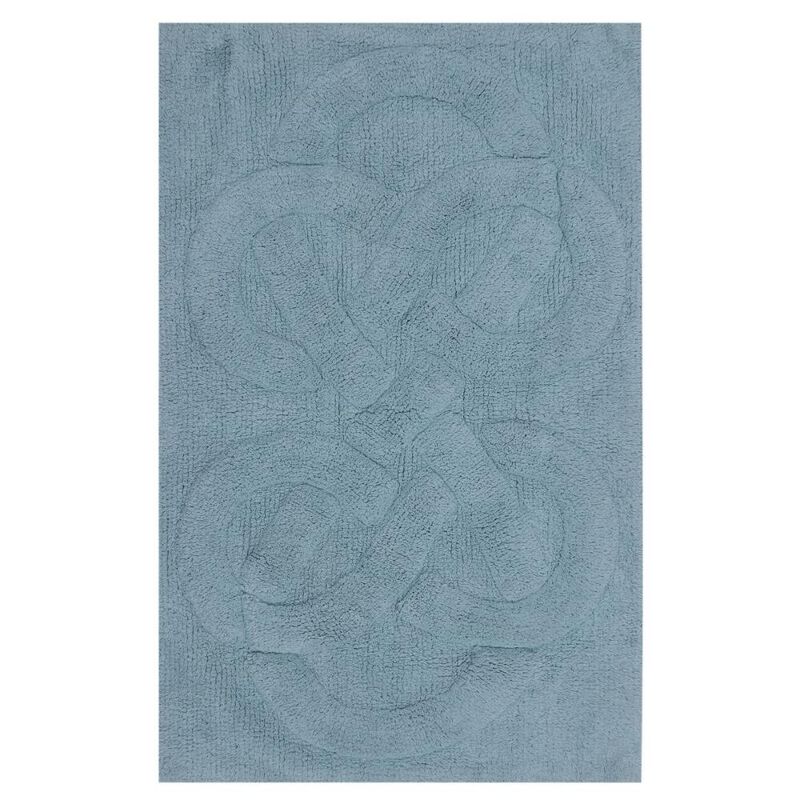 Knightsbridge Tuft Twisted 220 GSF Non Skid Back Bath Rug 17 x 24 - Light Blue