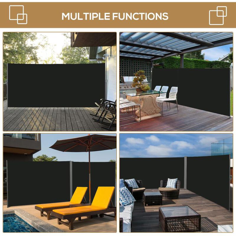 Hivvago Retractable Outdoor Side Shade for Garden or Patio image number 6