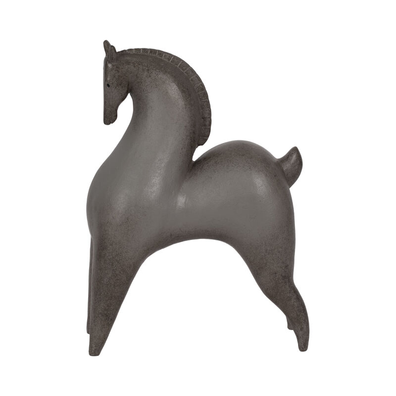 12" Curved Horse, Grey image number 0