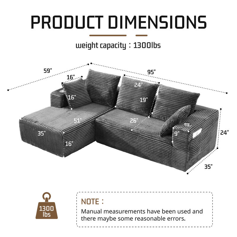 Gixbog  L-shaped modular sofa image number 9