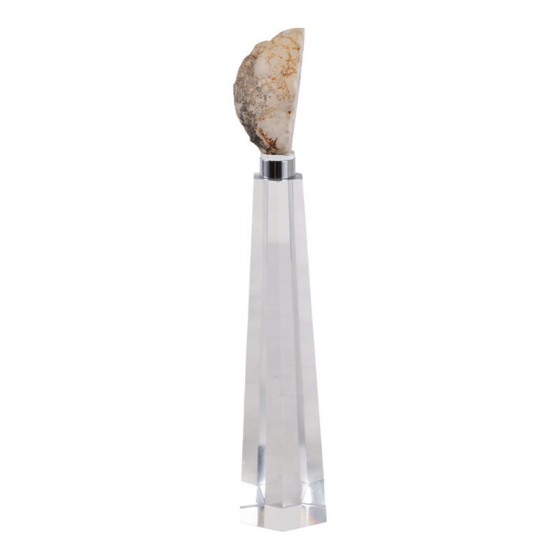 11x2" Agate On Crystal Base, White/clear image number 2