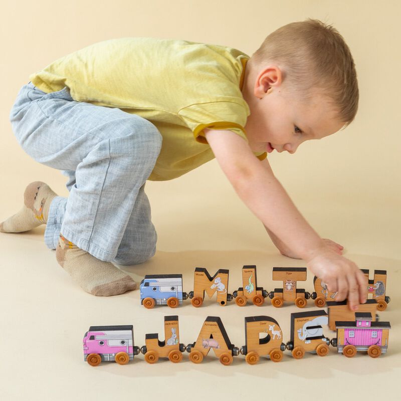 ABCs Magnetic Letter Train Express with Organic Cotton Bag image number 4