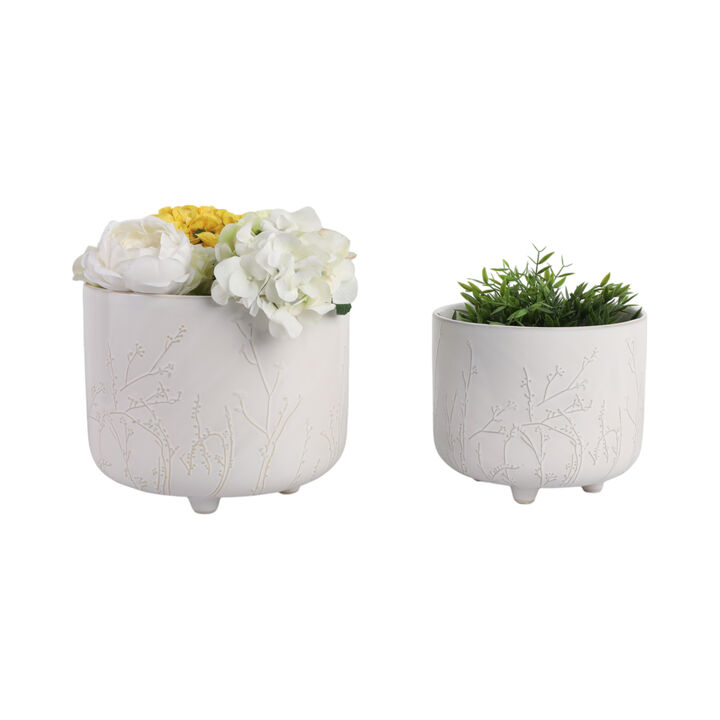 Ivory Stoneware Planters