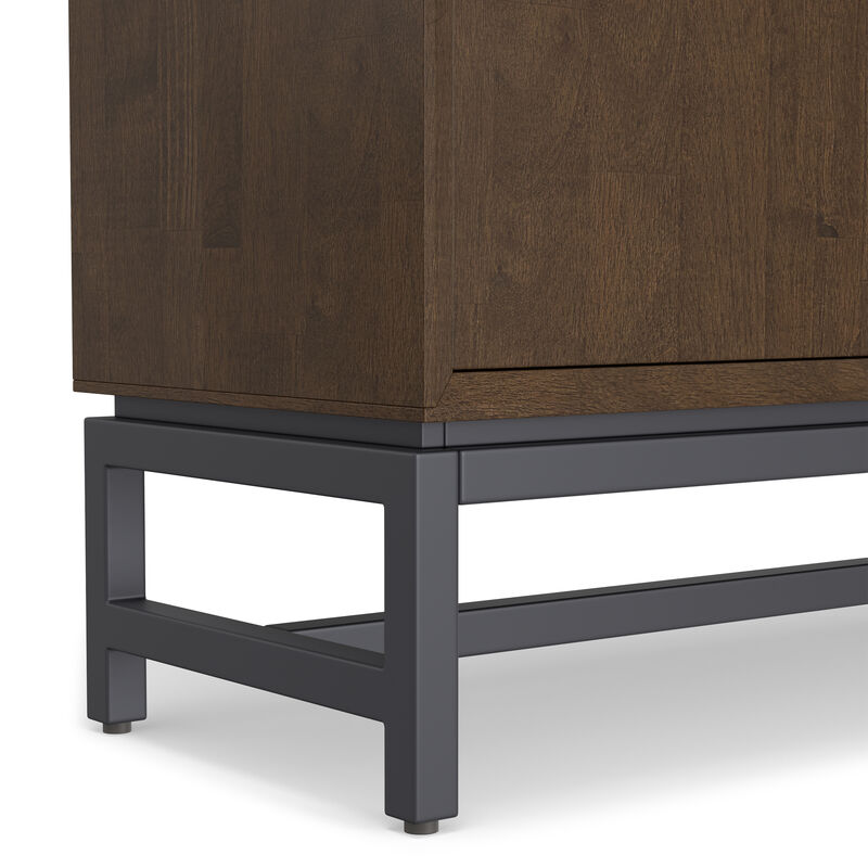 Banting SOLID HARDWOOD 39 inch Wide Modern Industrial Medium Storage Cabinet in Walnut Brown image number 9