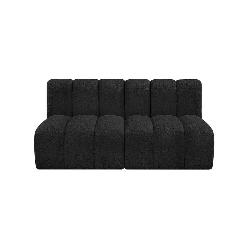 Meridian Furniture Arc Black Boucle Fabric Modular Sofa