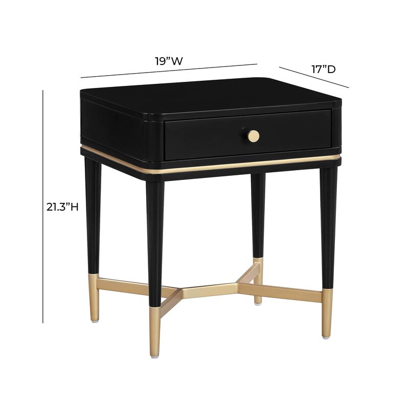 Casafoyer Julieta Black Nightstand image number 2